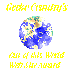 Gecko Country's Out of this World Web Site Award